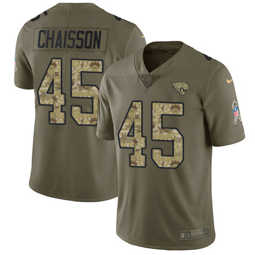 Jacksonville Jaguars #45 KLavon Chaisson Olive Camo Youth Stitched NFL Limited 2017 Salute To Service Jersey